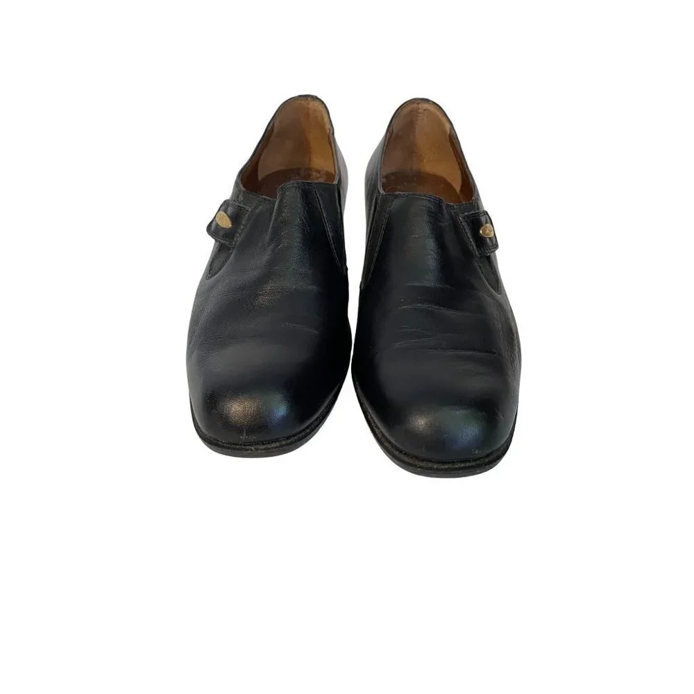 Vintage‎ 80's Miss Clair Linea Young Black Italian Leather Shoes Size 37
